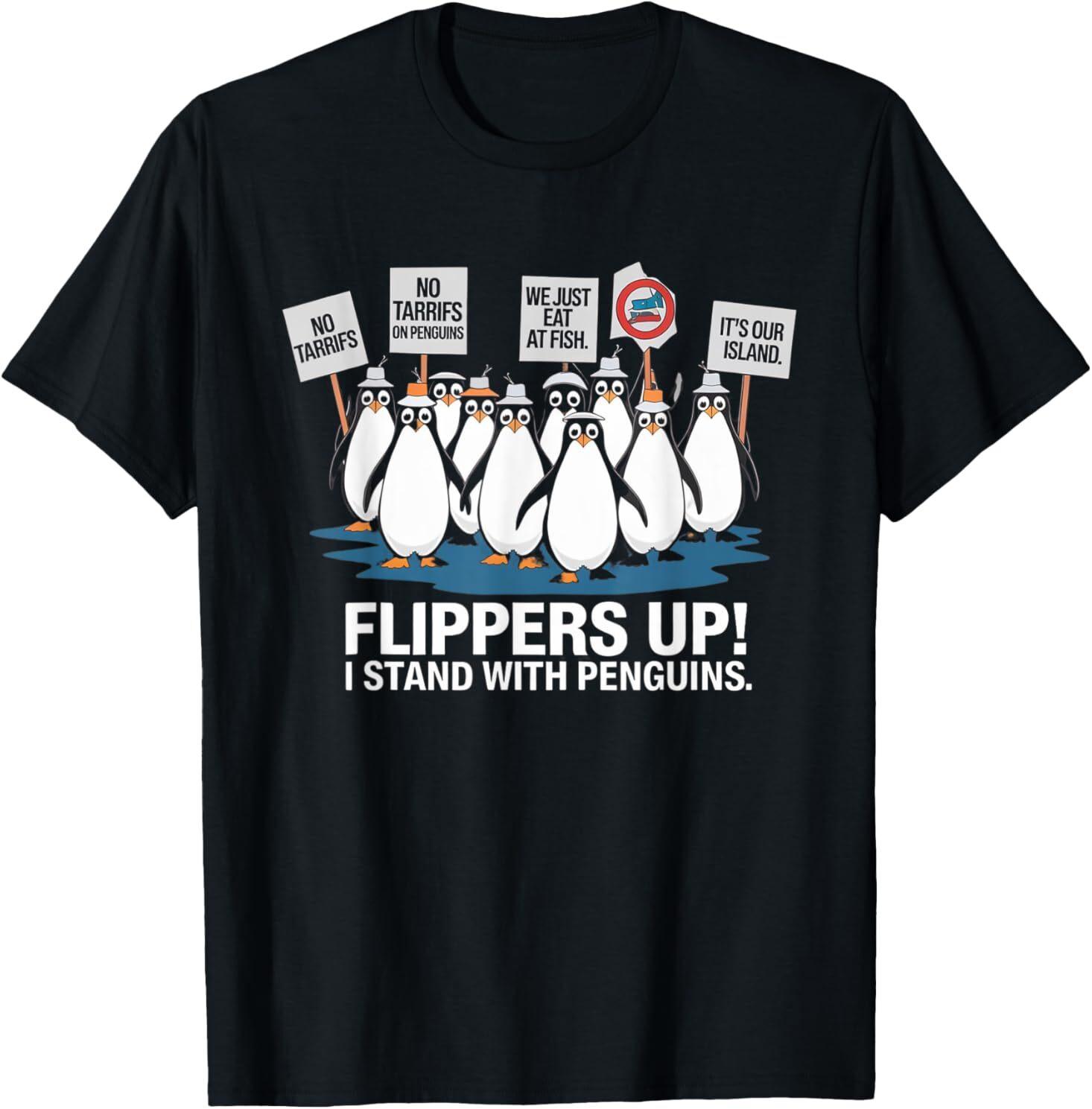 Tariffs on Penguins Heard Island Funny Tariffs Flipper T-Shirt XXXXL