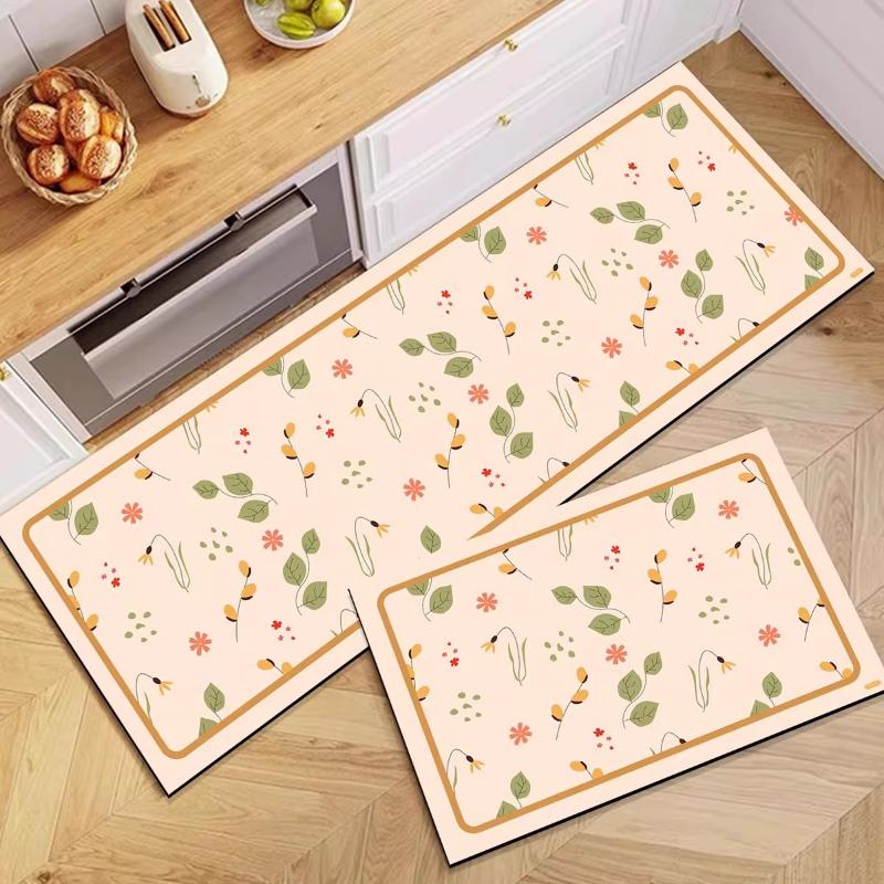 Kitchen Rug Diatom Mud Mat Pastoral Print Carpet Absorbent Non-Slip Floor Mats Long Size Rugs Home Decoration Alfombra De Cocina