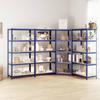 Day and Night - Day and Night Shelving 5 Levels 4 Units Steel and Blue Plywood