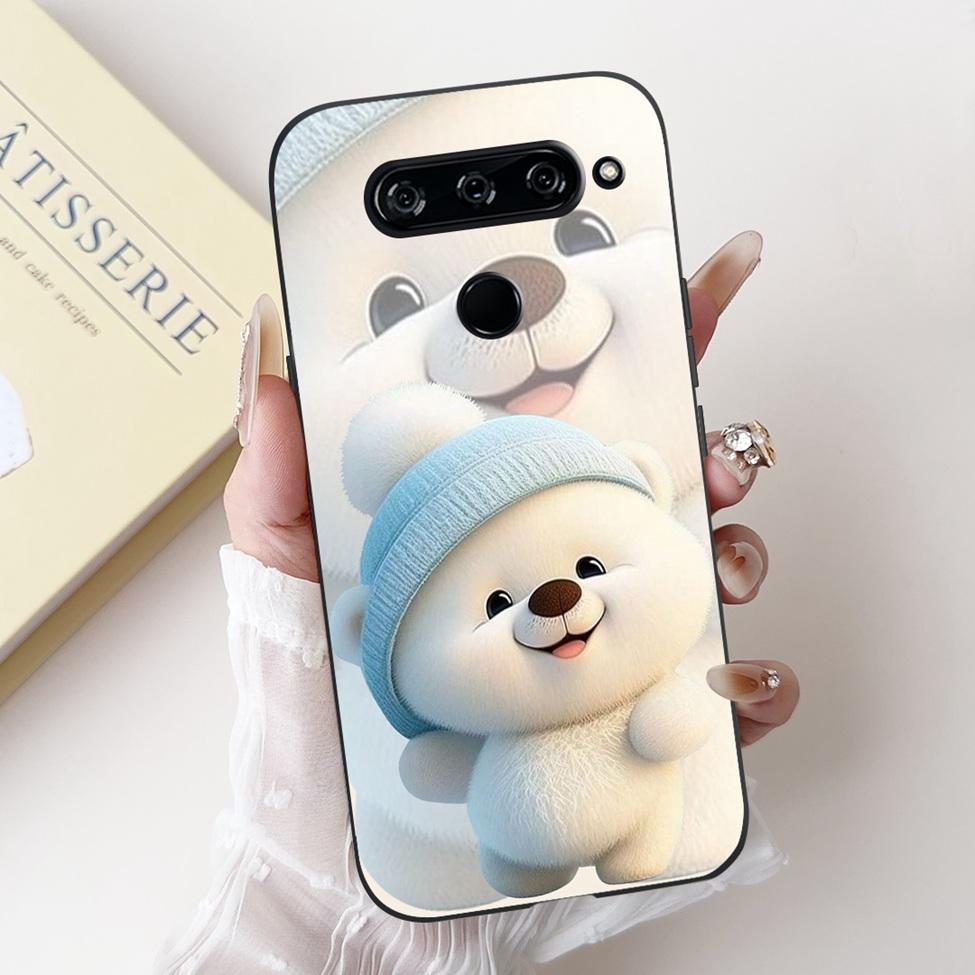 For LG V40 V50 ThinQ Case V50S ThinQ Cute Cartoon Cat Luxury Cool Shockproof Silicone Back Cover For LG V50S ThinQ 5G Phone Case