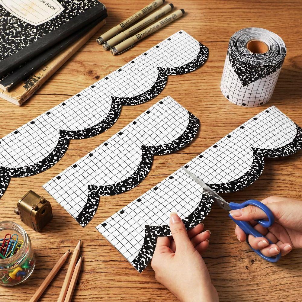 Pencil Bow Classroom Border Sticker Self Adhesive Wall Border Sticker School Bulletin Board