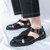 Fashion Summer Fashion Bright Handmade Breathable Sandals Men Hollow Breathable Non Slip Casual Sandals Comfortable Men Leather Shoes