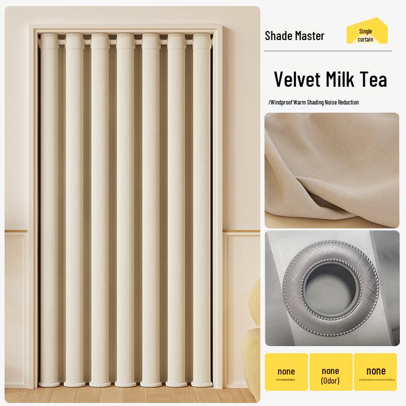 Double-Sided Blackout Door Curtain - New Style, Simple Design for Bedroom or Living Room