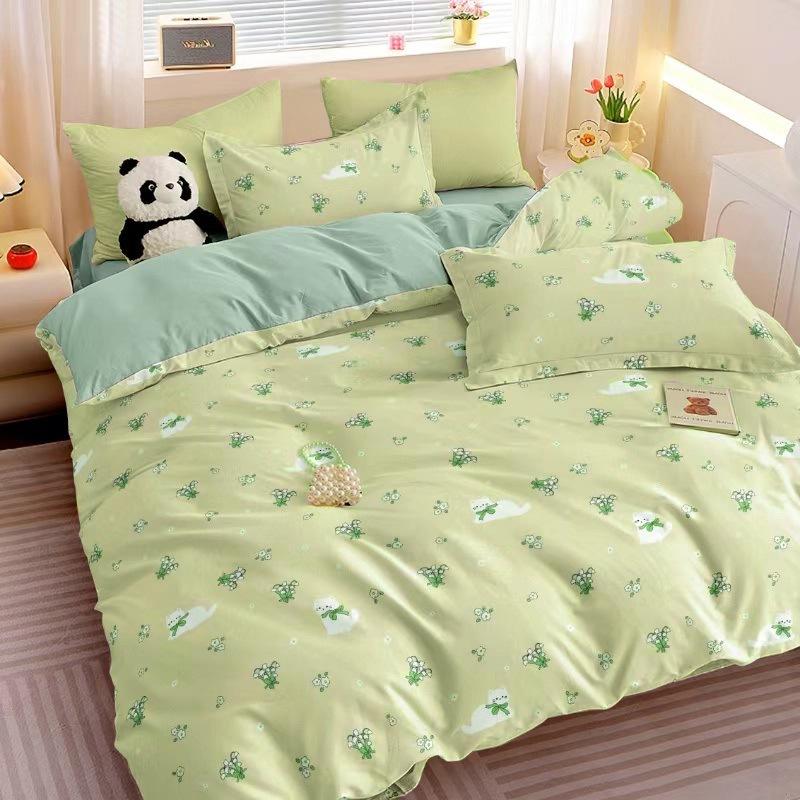 Small Fresh Four-piece Bed Sheet Set Quilt Cover Set Single Dormitory Three-piece Set Skin-friendly and Comfortable Bedding