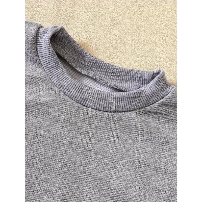 Kids Sweatshirt Creative Letter Pattern Fashionable Casual Crew Neck Sweatshirt Is Suitable for Daily Party Holiday Gifts