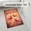 Floral Garden Theme Crystal Velvet Rug Personalized Custom Name Text Soft Floor Mat Home Decor