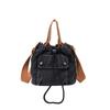New Korean Style Crossbody Bags Fashiable and Versatile Denim Bucket Bag with Drawstring Casual and Simple Shoulder Bag