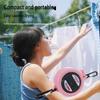 Windproof Retractable Hand-Crank Clothesline: Portable, Punch-Free, Anti-Slip for Travel & Hotels
