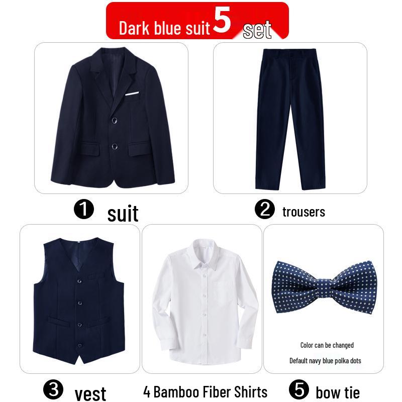 Boys' Formal British-Style Suit for Ages 4-12 - Ideal for Flower Boy and Piano Performances