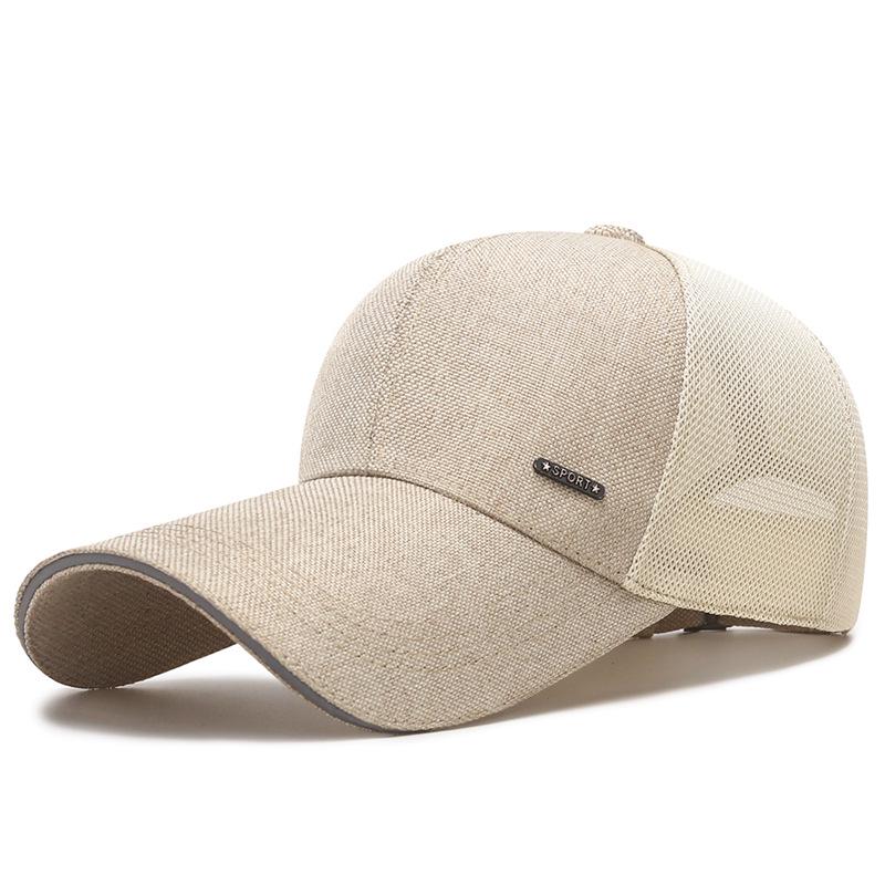 Breathable Mesh Sun Protection Summer Hat for Men & Women - Outdoor Fishing Cap with Hollow Brim & Leather Label