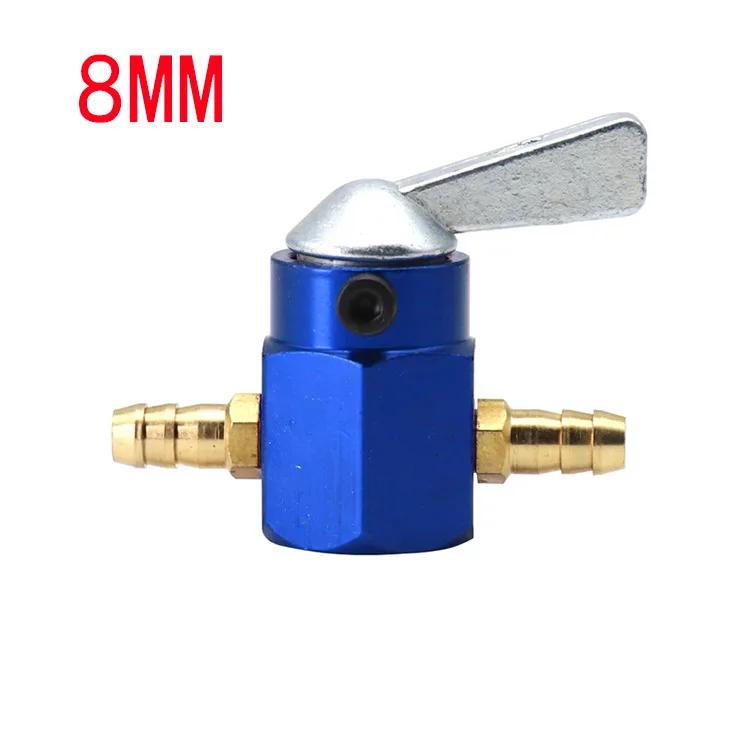 Universal inline 6mm 8mm Fuel Valve Switch In-Line Petrol / Fuel Tap Motorcycle On-OFF Petcock Fuel Switch Blue 8mm