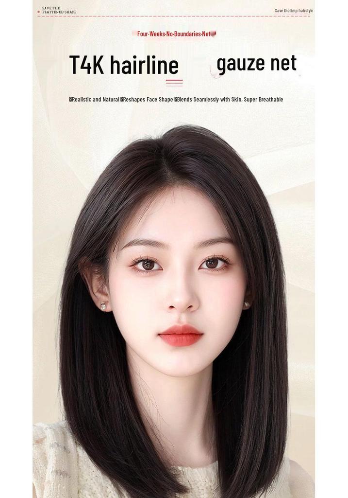 Women's Bangs Wig Hair Volume Topper - Fluffy, Natural, Seamless Hair Extension for Concealing White Hair