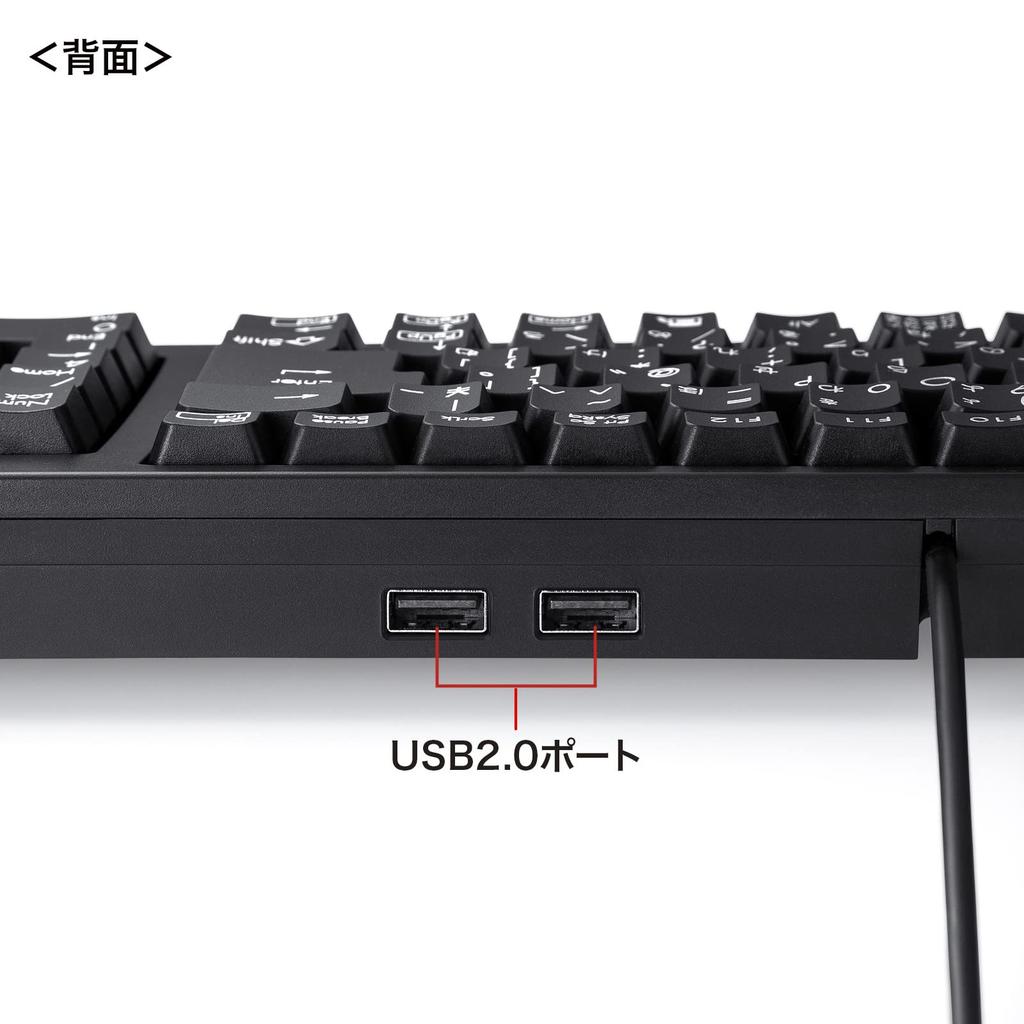 Sanwa Supply Kompakte Tastatur mit USB-Hub Schwarz mit Ziffernblock (SKB-KG2UH2BK)