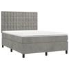 Maison Exclusive - Bed Slatted Base and Mattress Light Grey 140x200cm Velvet