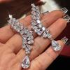 Fashion Copper Alloy Zircon Jewellery Drop Earrings For Women Wedding Party Gifts