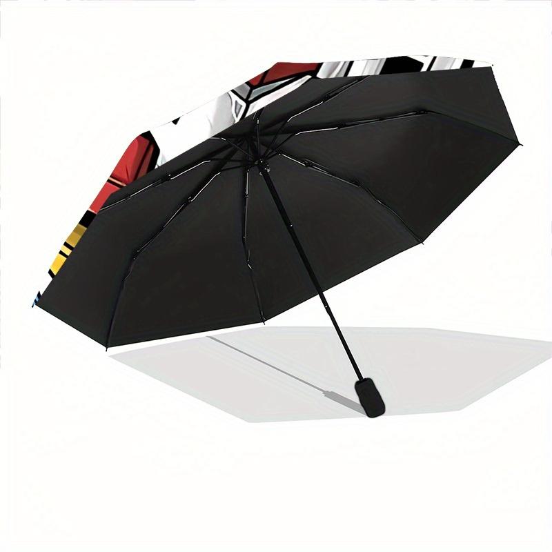 1pc Gundam Waves Automatic Open/close Umbrella, Heavy-Duty Iron Frame, Folding Portable Design, Travel, Everyday Use171