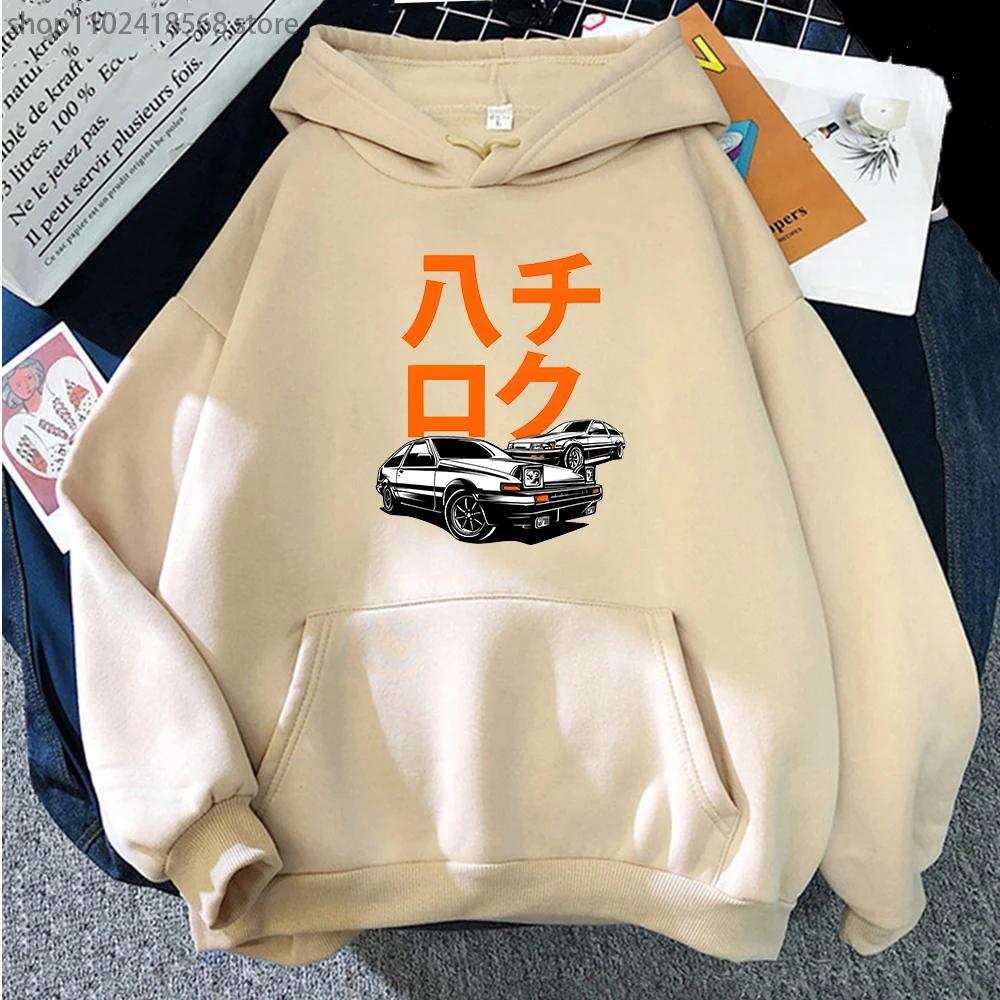 Car Hoodie Men Guy Anime Initial D Jdm Printed Sweatshirt Graffiti High Quality Large O-Neck Unisexwinter Automotive Hoody