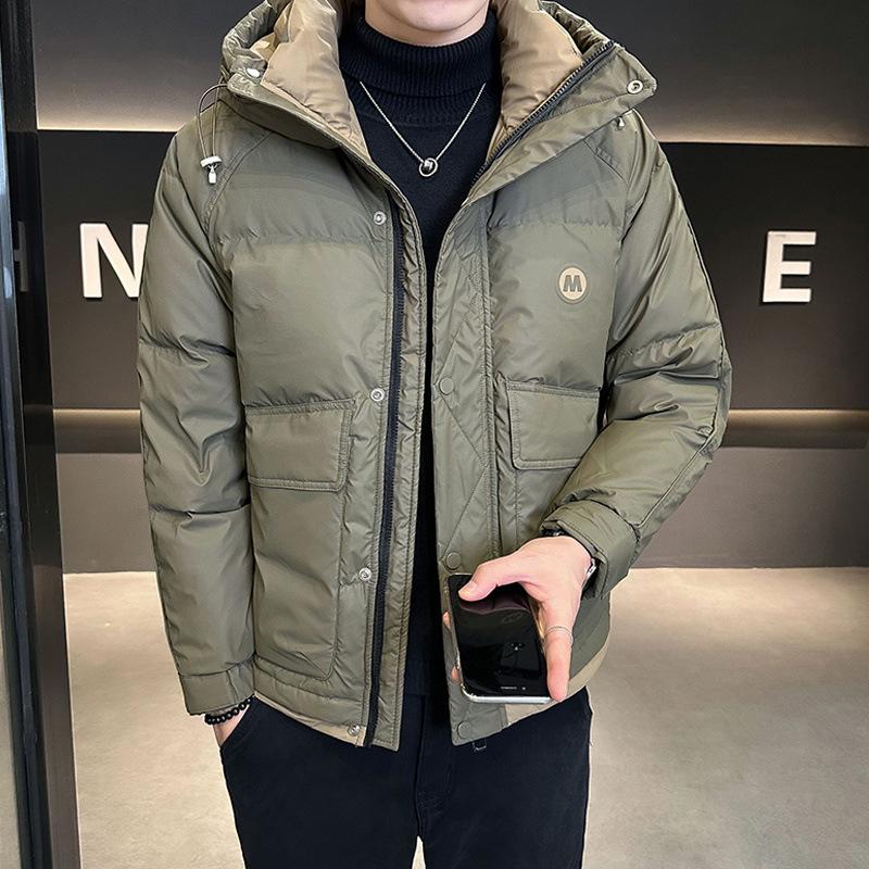 Куртка-пуховик с капюшоном, мужская утепленная, модная, зимняя, повседневная куртка L