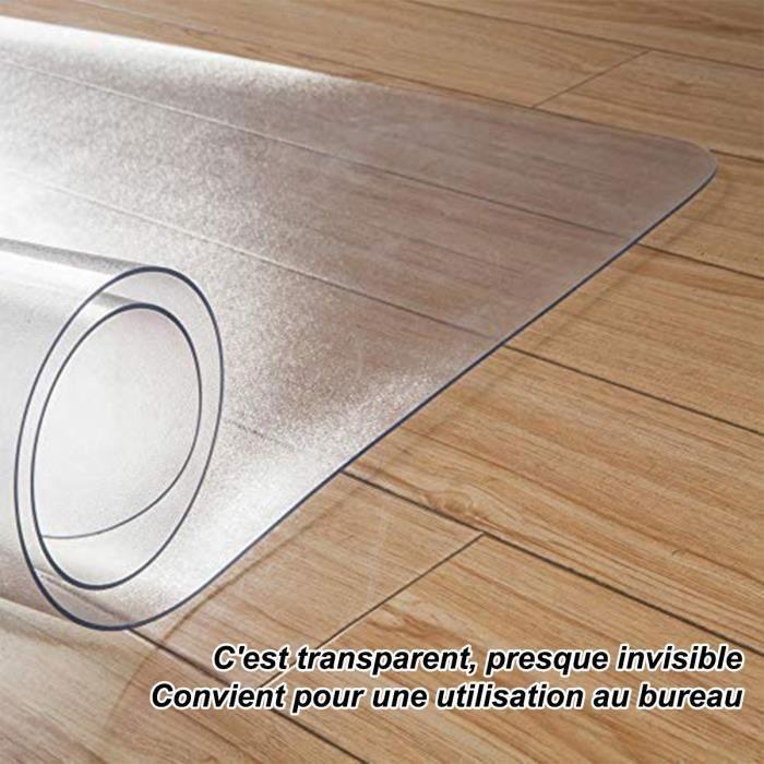 Tapis de protection de sol - Transparent - Rectangulaire - Antidérapant - Résistant à l'abrasion - Pour bureau