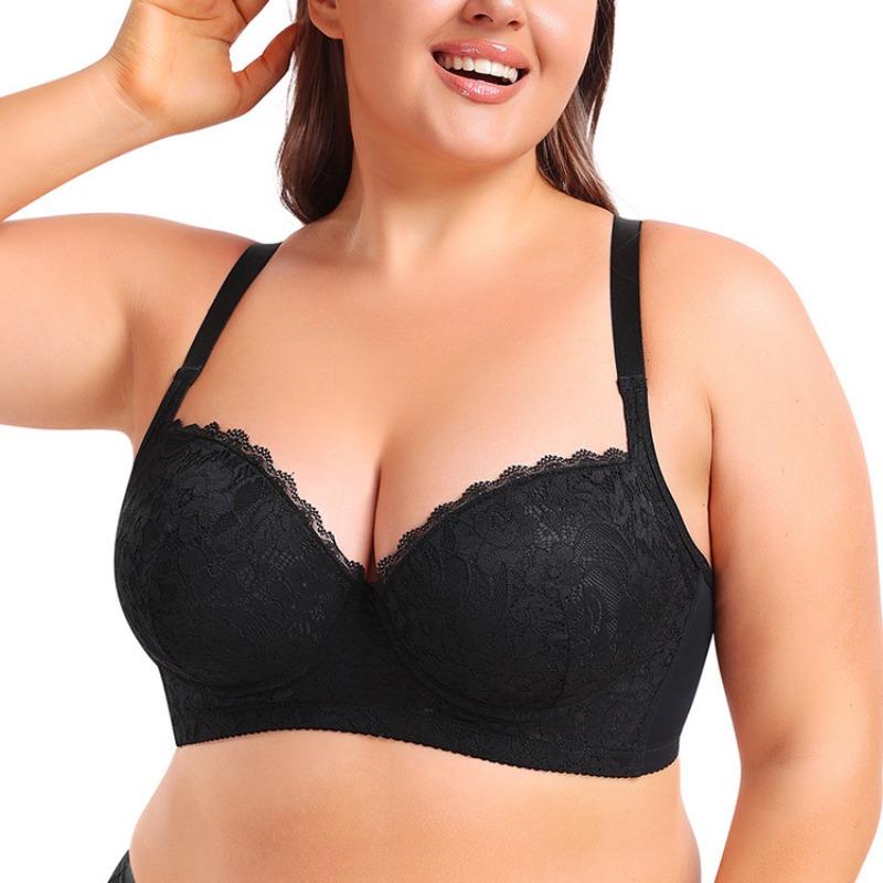 Oversized Comfort Push-Up Underwire Adjustable Lace Bra