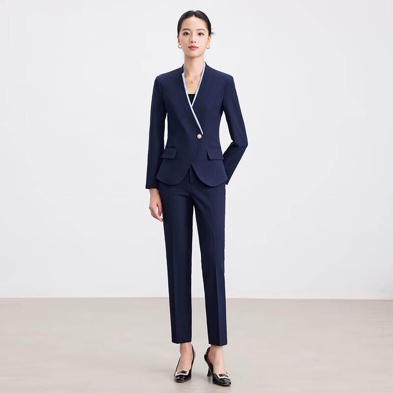 Women s Navy Blue Professional Business Suit Set XL