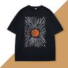 Sunburst Retro T-shirt Women's T-shirt Sunshine Pattern T-shirt Casual Short Sleeve Round Neck