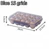 Portable Egg Storage Box with Lid, Durable Plastic Anti-Collision Egg Tray, 6/15/24 Grid Space-Saving Fridge Egg Holder