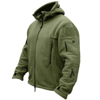 Men's Warm Tactical Fleece Hoodie Jacket Military Polar Thermal Outerwear for Hiking Outdoor