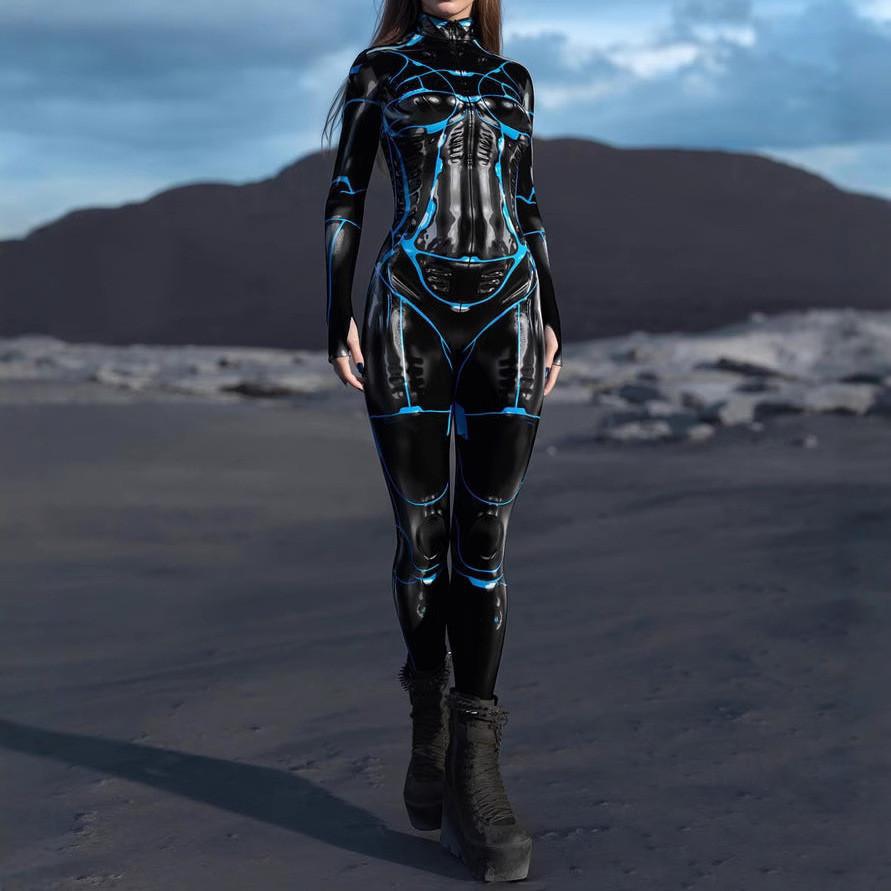 Halloween Adult Bodysuit With Stretch Fabric For Role Play And Costume Parties