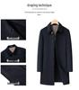 Men's Mid-Length Double-Sided Wool Coat - Business Casual, Solid Color, Versatile Lapel Design