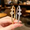 Gold-Plated Four-Leaf Clover Zircon Bracelet - Versatile and Fashionable Women's Hand Jewelry