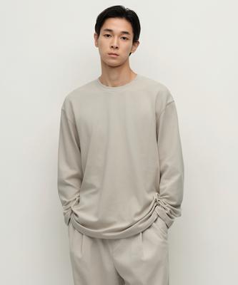 [Heat Standard] Crew Neck Long Sleeve T-Shirt [Light Beige]