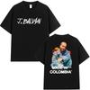 Modă de Vară Trendy Tricou din Bumbac Rapper J Balvin Made in Colomba Tur 2026 Tricouri Grafice Bărbați Femei Hip Hop Muzică Pop Tricouri cu Mânecă Scurtă