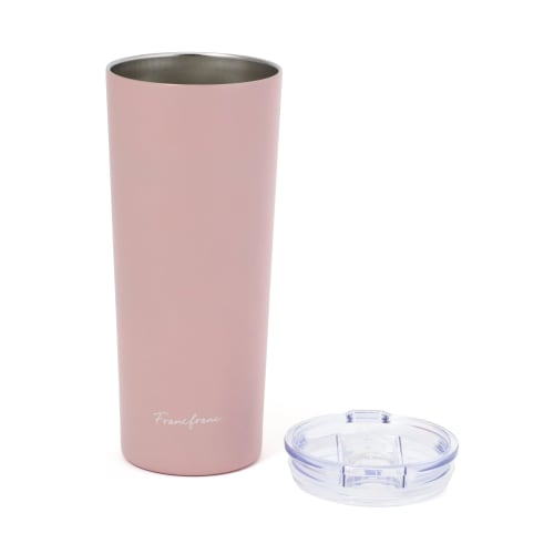 Francfranc Stainless Steel Tumbler with Lid, 650ml, Pink, Double-Layer Vacuum-Resistant, Insulated for Hot or Cold Drinks, Perfect for the Office or a