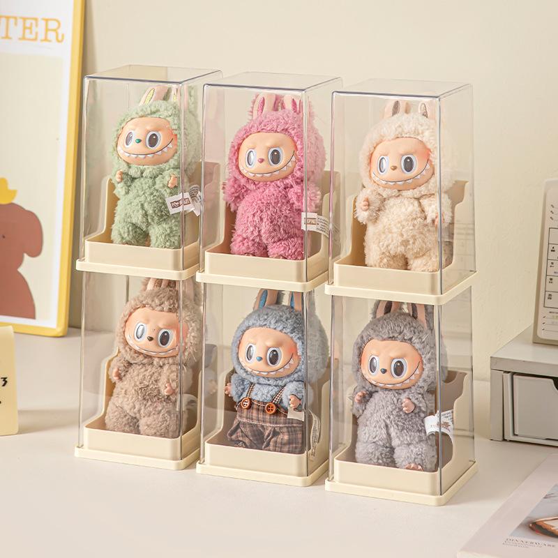 Acrylic Transparent Display Box for Pop Mart Labubu Figures Dust Protection