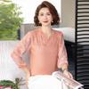 Spring-Autumn Knit Top: Fashionable Seven-Point Sleeve for Middle-Aged and Elderly Women