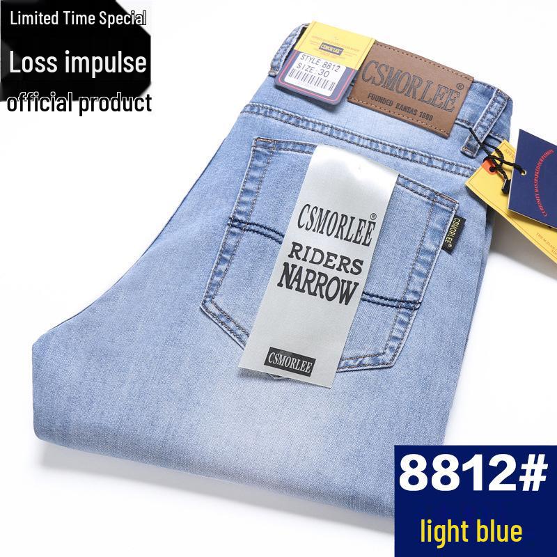 CSMOR LEE Herren Retro Stretch Straight-Leg Jeans - Herbst Locker Geschnittene Vielseitige Hose