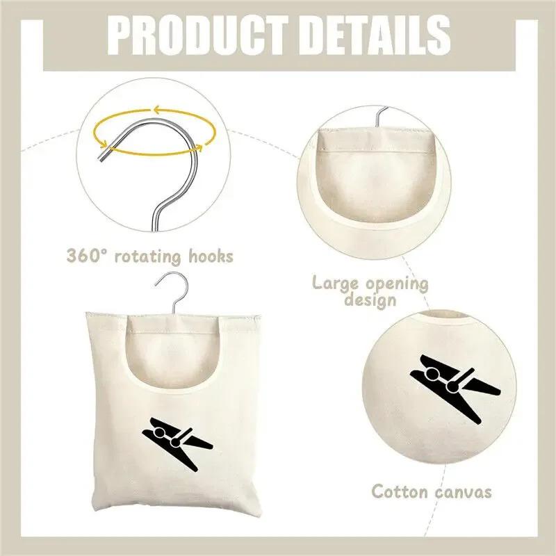 Sáček na uložení kolíčků na prádlo Domácí Venkovní Závěsný Organizér Omyvatelná Kapsa na Kolíčky Kapacita Závěsný Sáček Koupelnový Sáček na Uložení