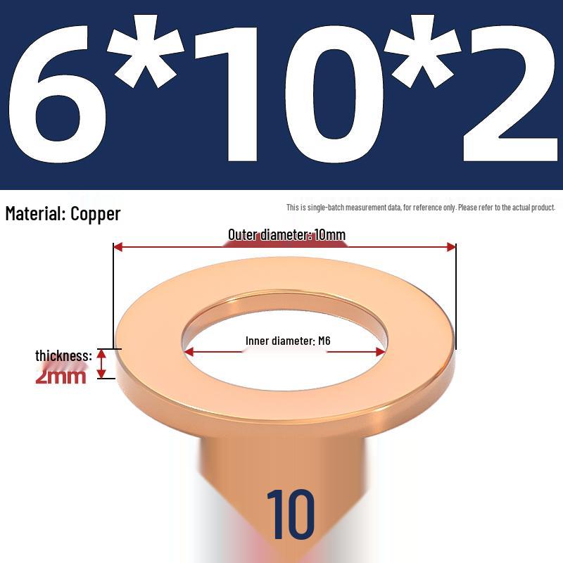 National Standard Red Copper Gasket Seal Ring and Flat Washer M3-M60mm for Marine Instruments