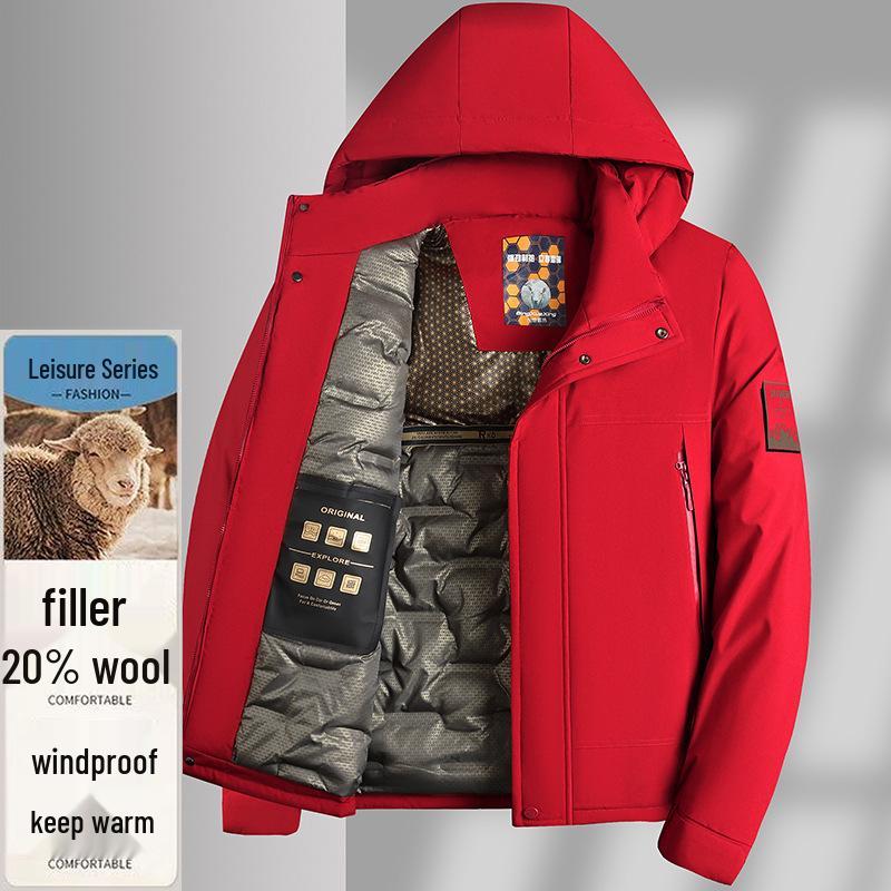 Men's Winter Ski Suit: Cotton-Padded Thickened Wool Jacket for Outdoor & Casual Use