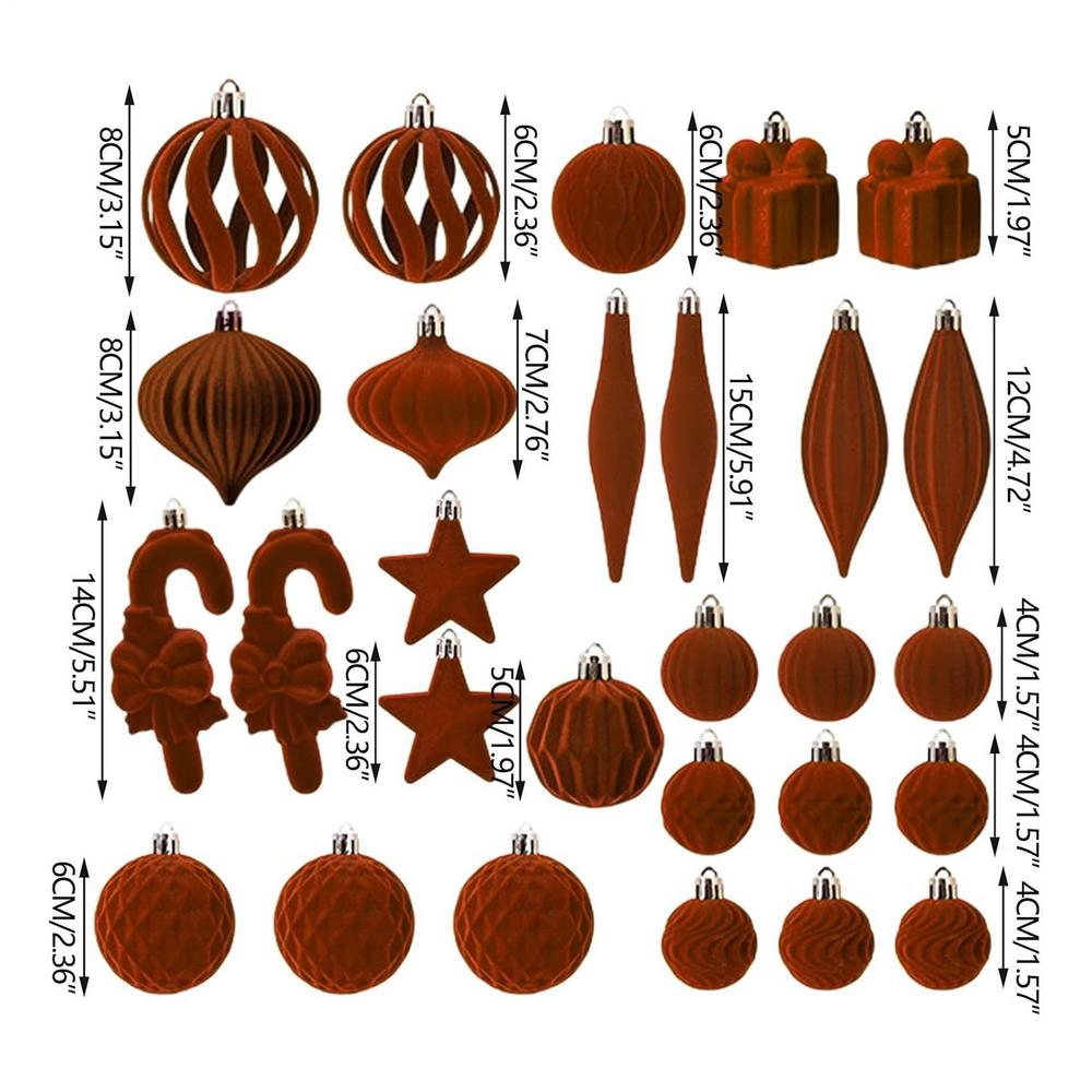 Velvet Christmas Ornaments Decorative Holiday Bulbs Velvet Christmas Tree Decorations For Indoor Outdoor Yard Family Gatherings