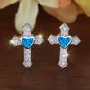 Hot Selling Love Cross Earrings for Women Niche Sweet and High End Fashionable and Versatile