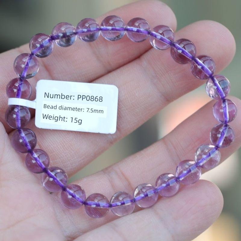 

Natural Brazil Dark Purple Single Circle Crystal Couple Bracelet