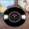 Record music CD pattern printing carpet retro round mat living room bedroom decorative mat non-slip porch mat tapete redondo