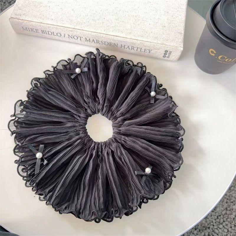 Super Fairy Pearl Bow Pleated Hair Bun Maker