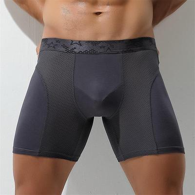 Men's Anti-Friction Sports Boxer Briefs, Large Size, Antibacterial Training Shorts