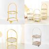 Multilayer Food Tray Organizer With Gold Finish For Home And Gift Use