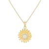 18k Gold Zircon Sunflower Clavicle Necklace with Diamond