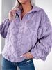 Autumn Winter Casual Loose Plush Pullover Shirt with Lapel and Long Sleeves