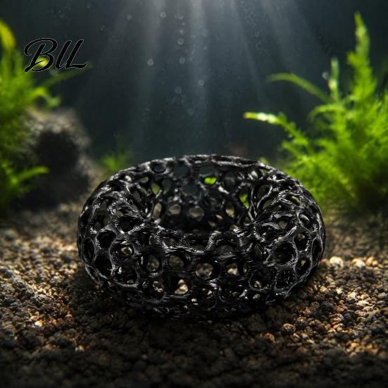 3D Printed Aquarium Cave 2Pcs Shrimp Caves for Plants, Round Hideouts, Cherry & Dwarf Habitat Hides Moss Ferns And Anubias, Tank Decoration Freshwater